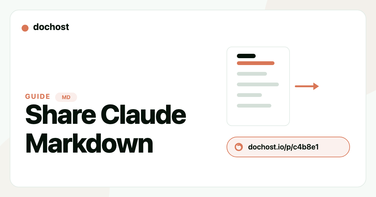 Share Claude's Markdown as a Clean Page