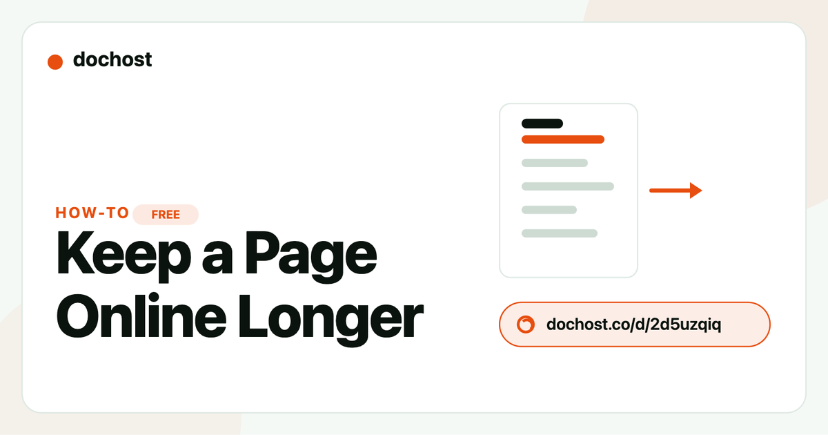 How Long a Free dochost Link Lasts, and How to Extend It