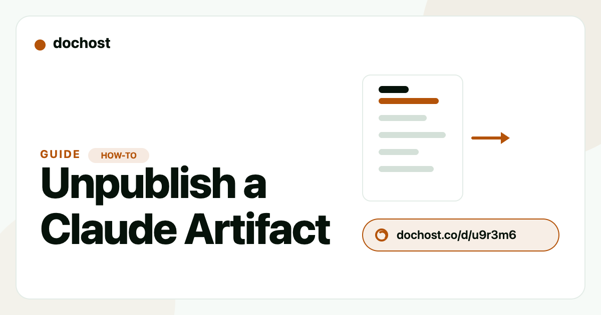 How to Unpublish a Claude Artifact — and Why You Only Get One Shot