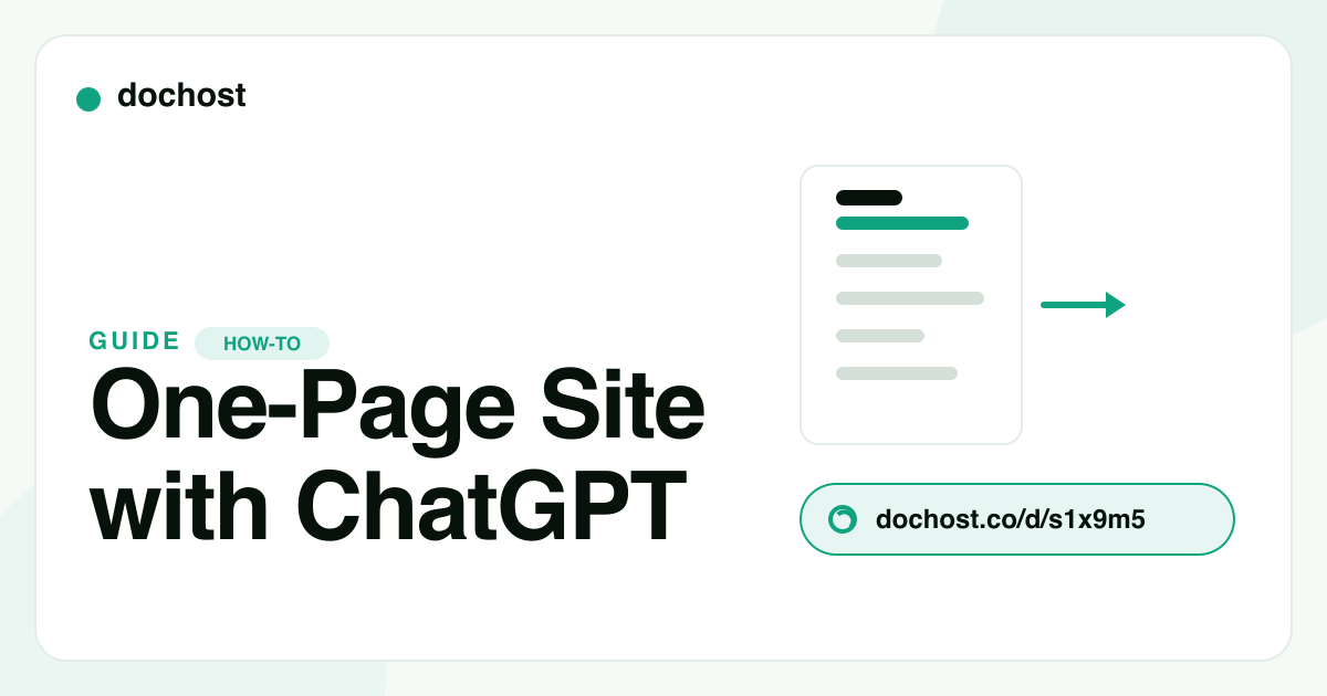 How to Make a One-Page Website With ChatGPT (No Hosting Setup)