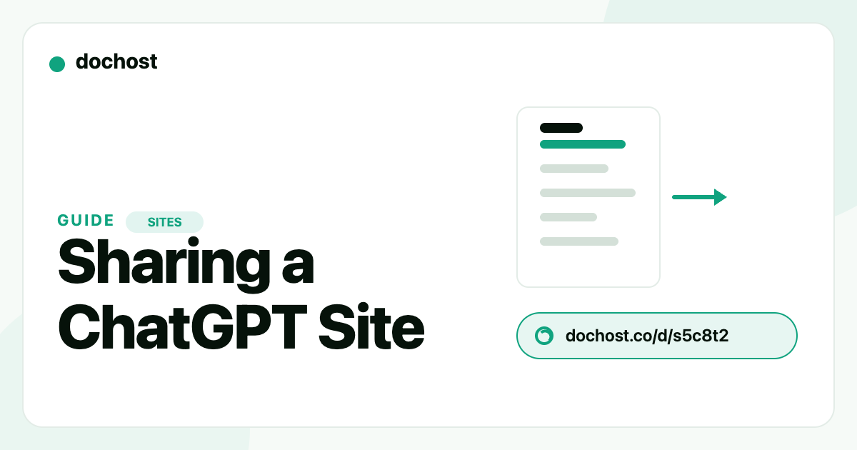 Can You Share a ChatGPT Site Link? Who Can Open It, and When dochost Fits Better