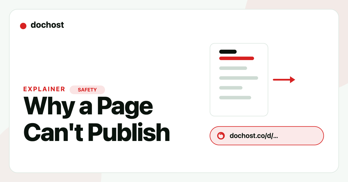 "This page can't be published": what the safety check caught and how to fix it "This page can't be published": what the safety check caught and how to fix it